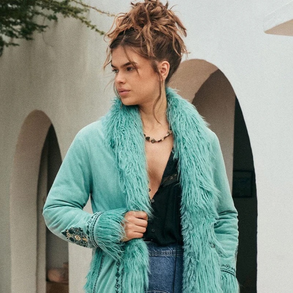 Spell & The Gypsy Teal Joplin coat size large